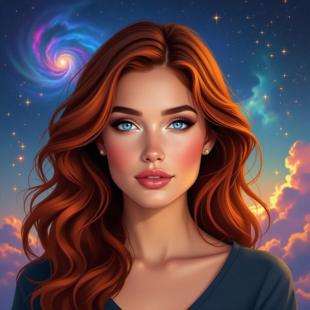 Ella Smith Cosmic Portrait in Celestial Fantasy Style