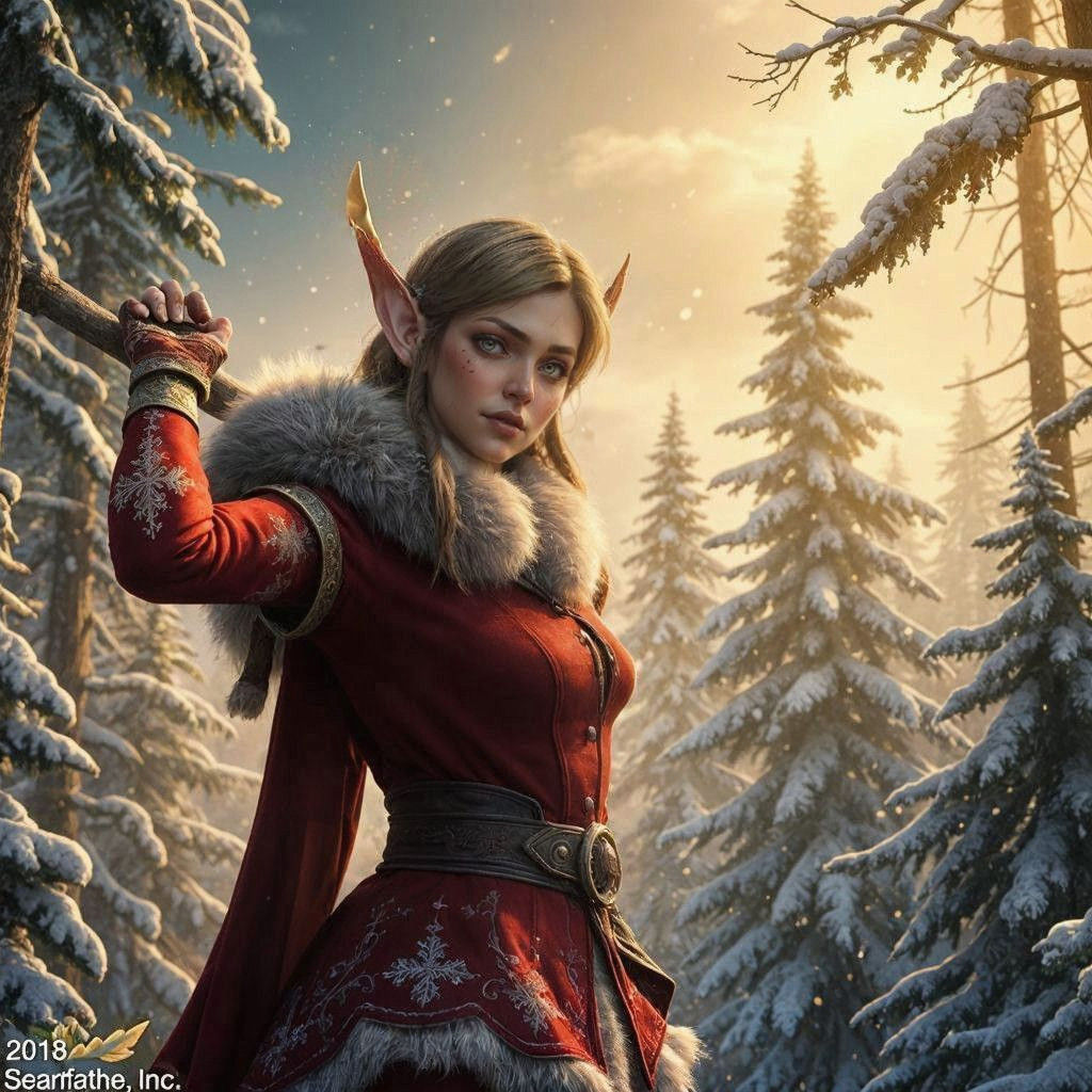 Ethereal Winter Elf Ranger in Triadic Splendor