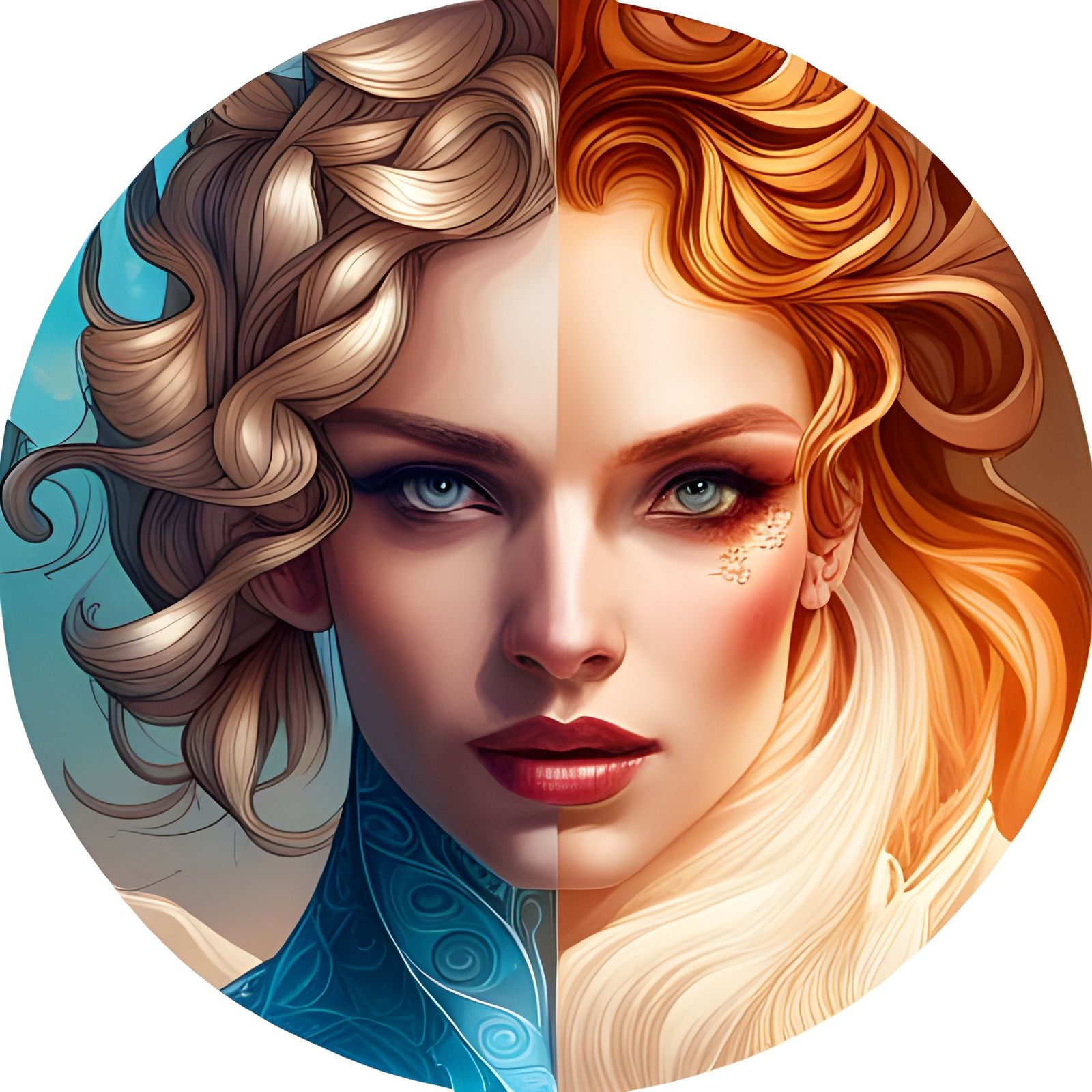 Four Seasons Conceptual Portrait in Art Nouveau Style