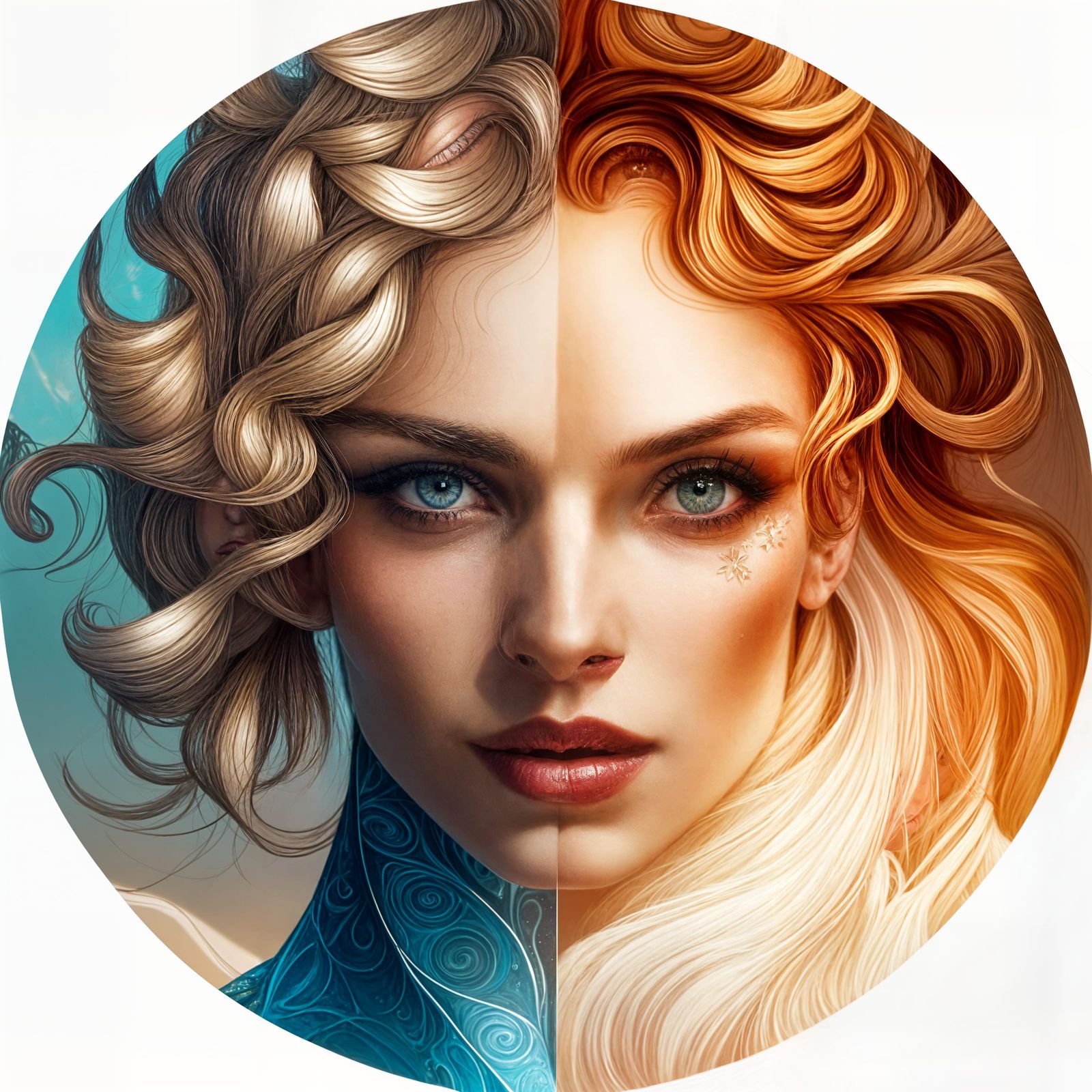 Four Seasons Portraits in Dynamic Triadic Colors