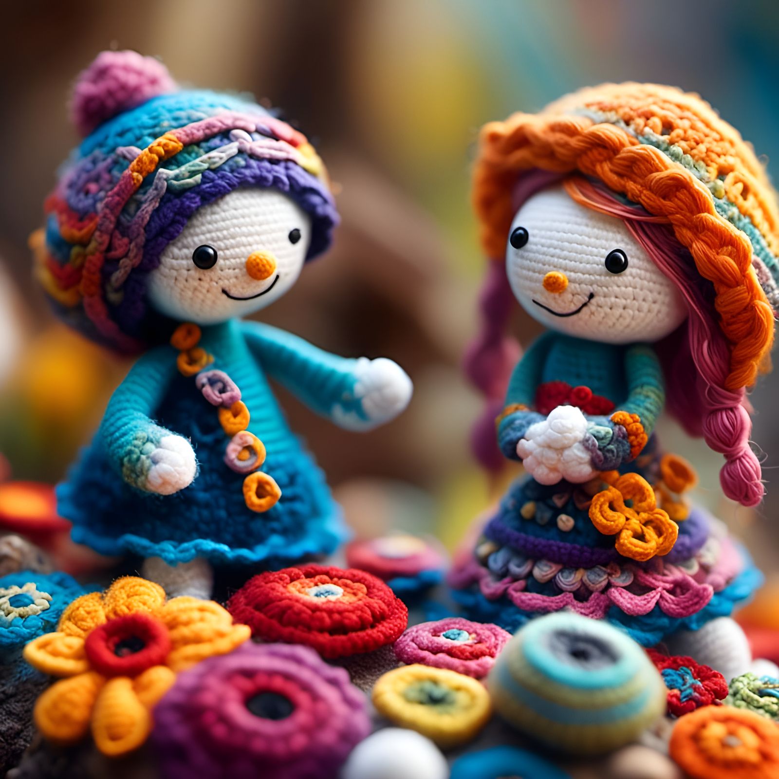 Crochet Figures Displaying Kindness