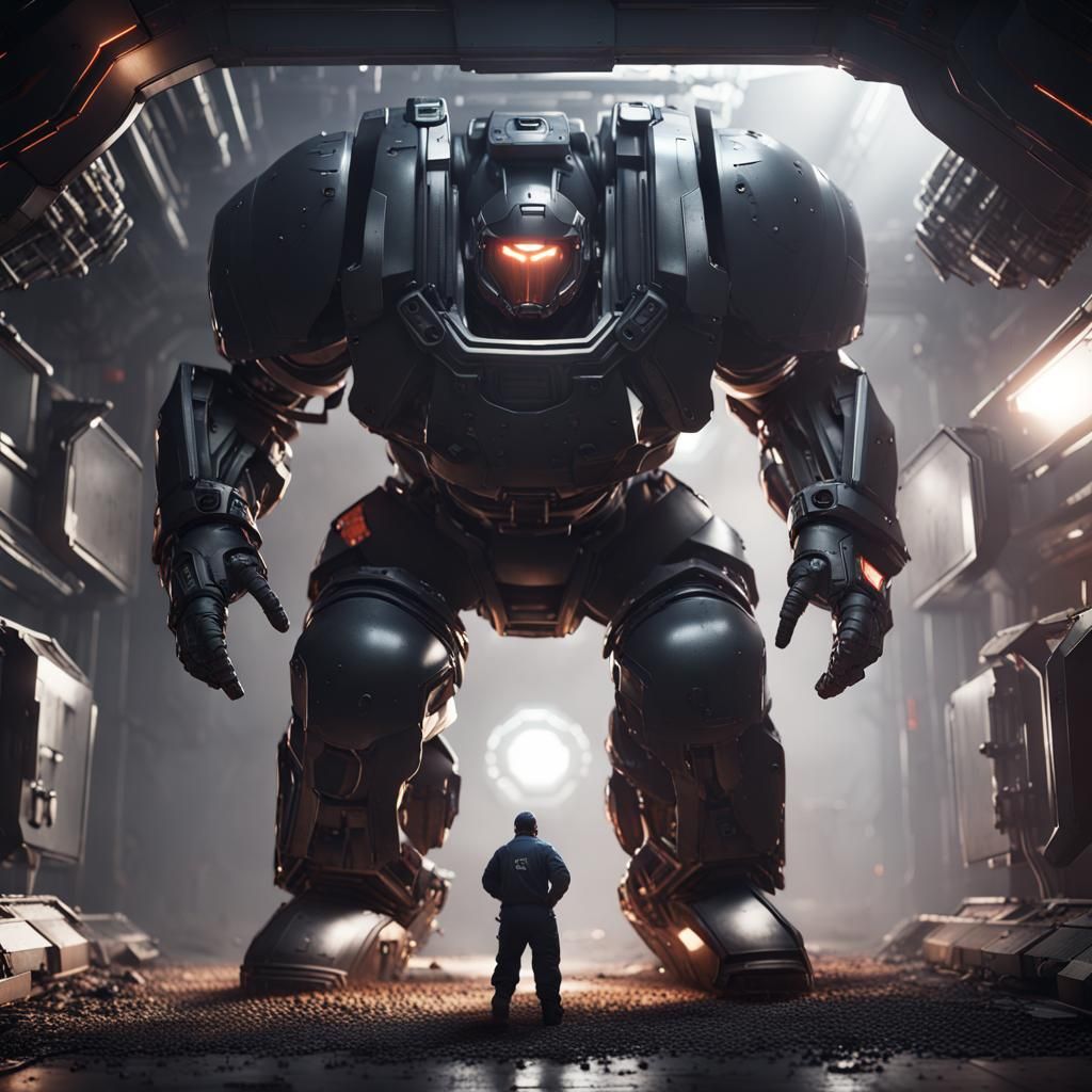 Futuristic Drill Pierces Nurse in Sci-Fi Scene