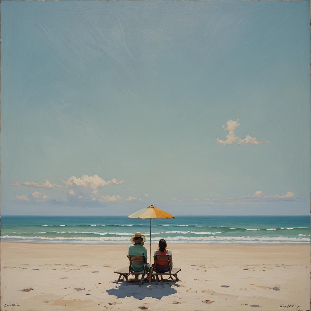 Minimalist Holiday Vibes Oil Painting