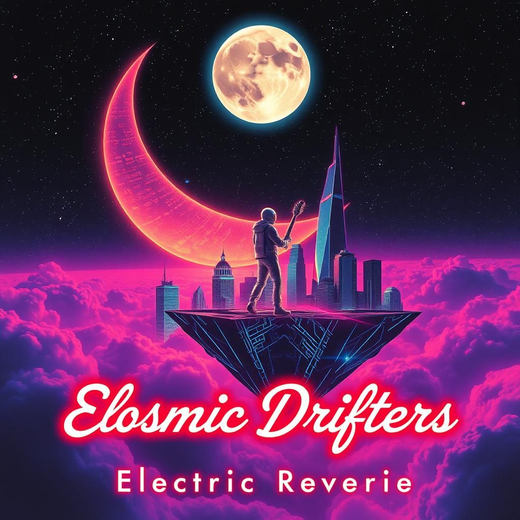 Synthwave Album Art: Electric Reverie Dreamscape