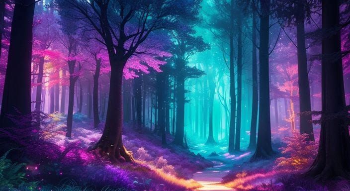 Enchanted Bioluminescent Glow Woods