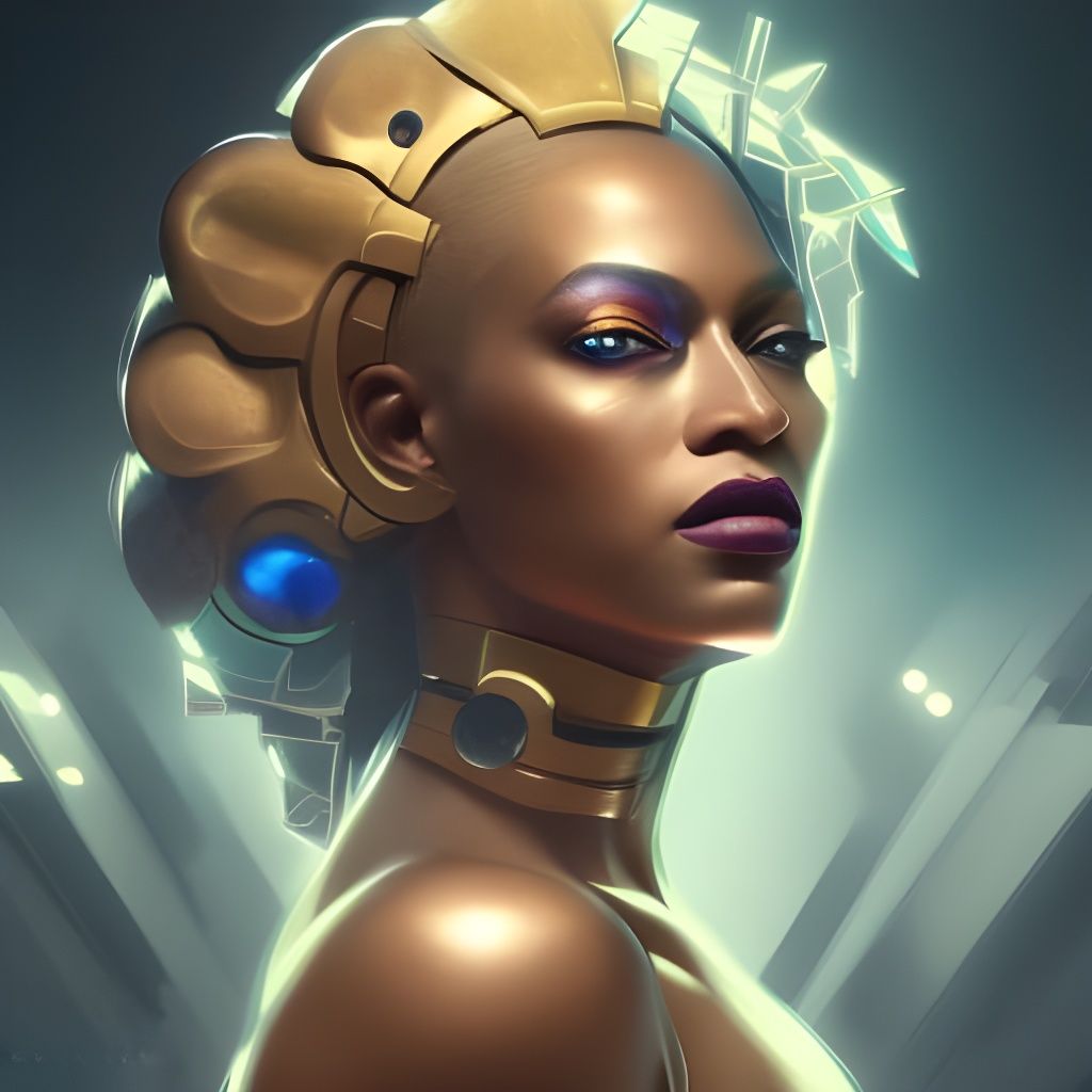 Beyoncé as Cyberpunk Queen: Detailed Portrait