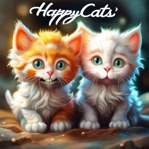 Bold Cursive Font Art: "HAPPYCATS"