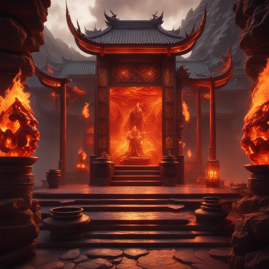 Fiery Stone Emperor with Obsidian Blades