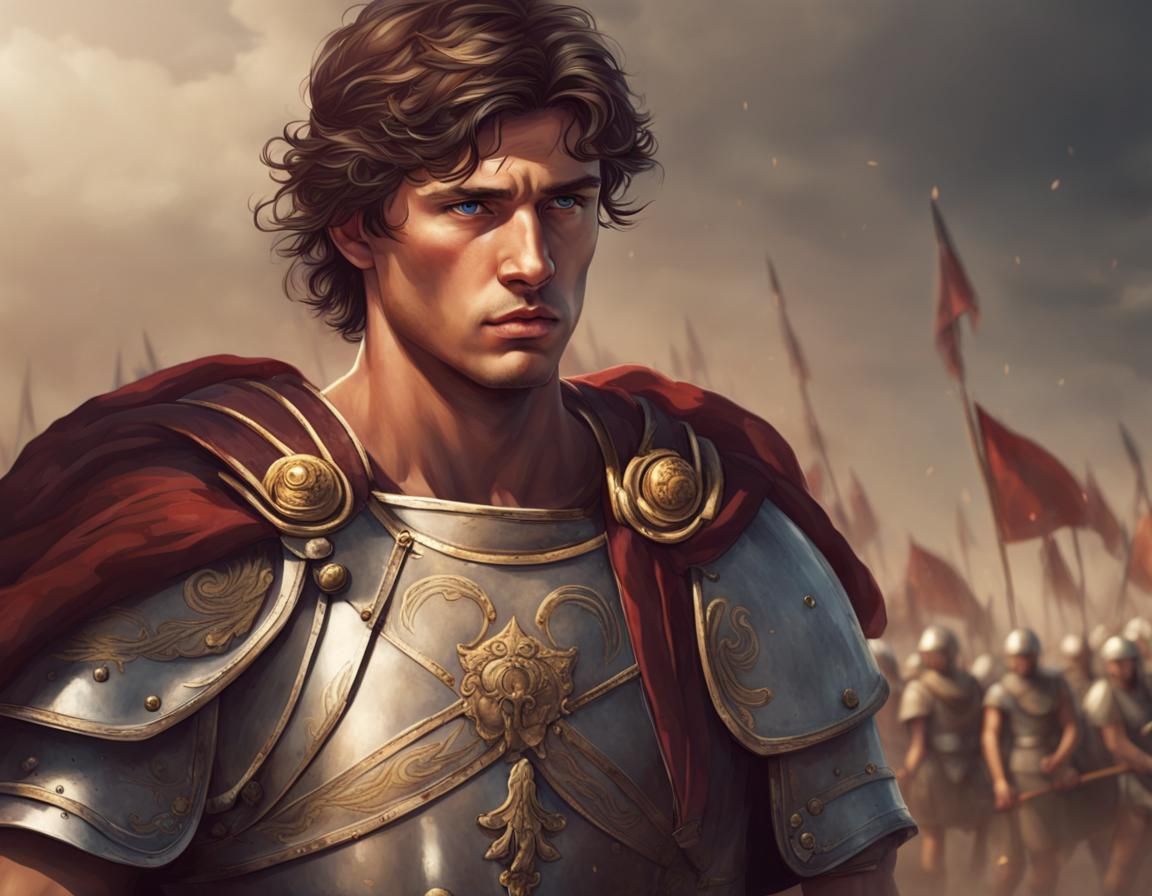 Young Roman General on Battlefield