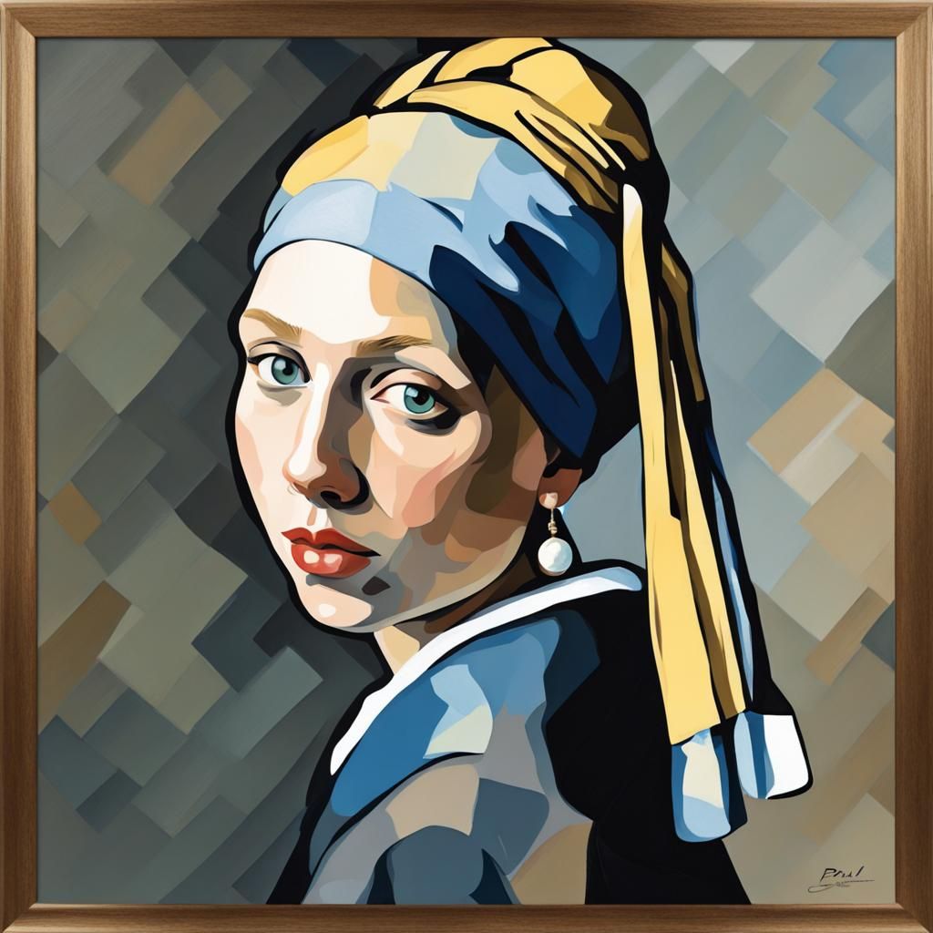 Girl with a Pearl Earring in Post-Impressionist Style