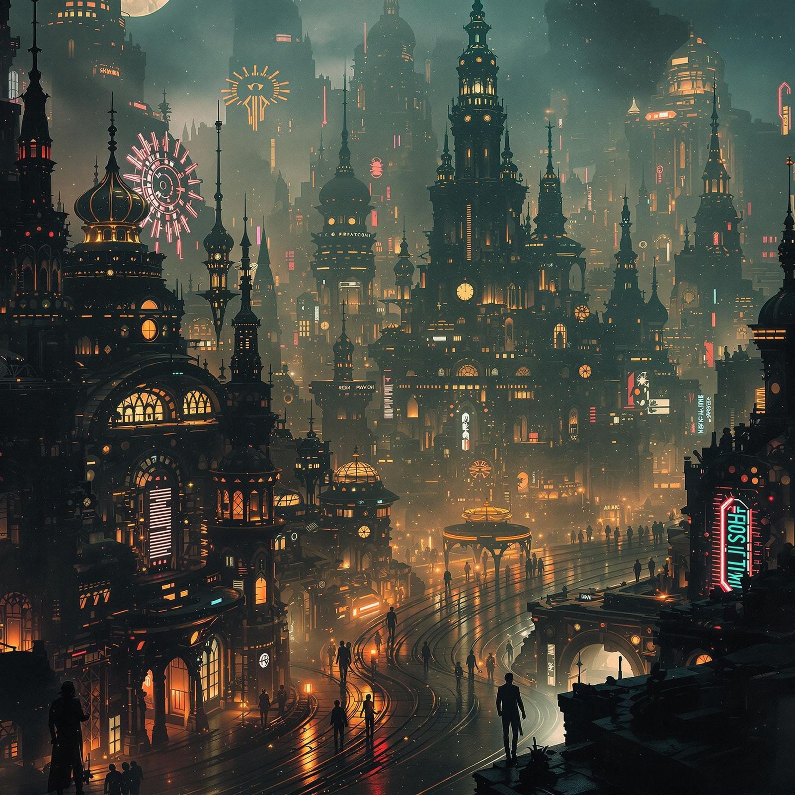 Cyberpunk Victorian Architecture