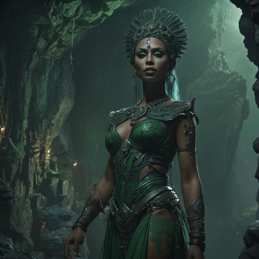 Queen Akasha in a Moonlit Cave