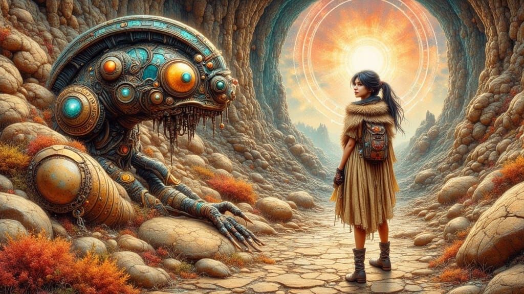 Retro Sci-Fi Poster Art: Intricate Borderlands Concept