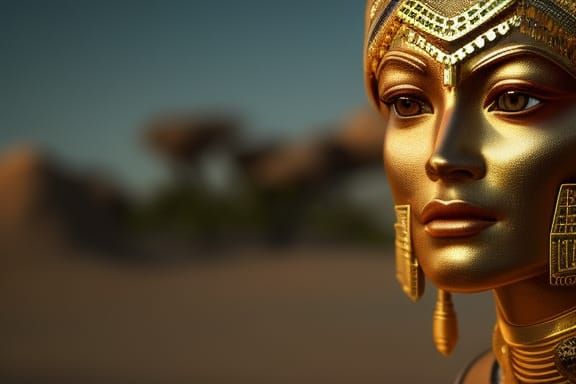 Hathor Goddess of Love in Sci-Fi Style