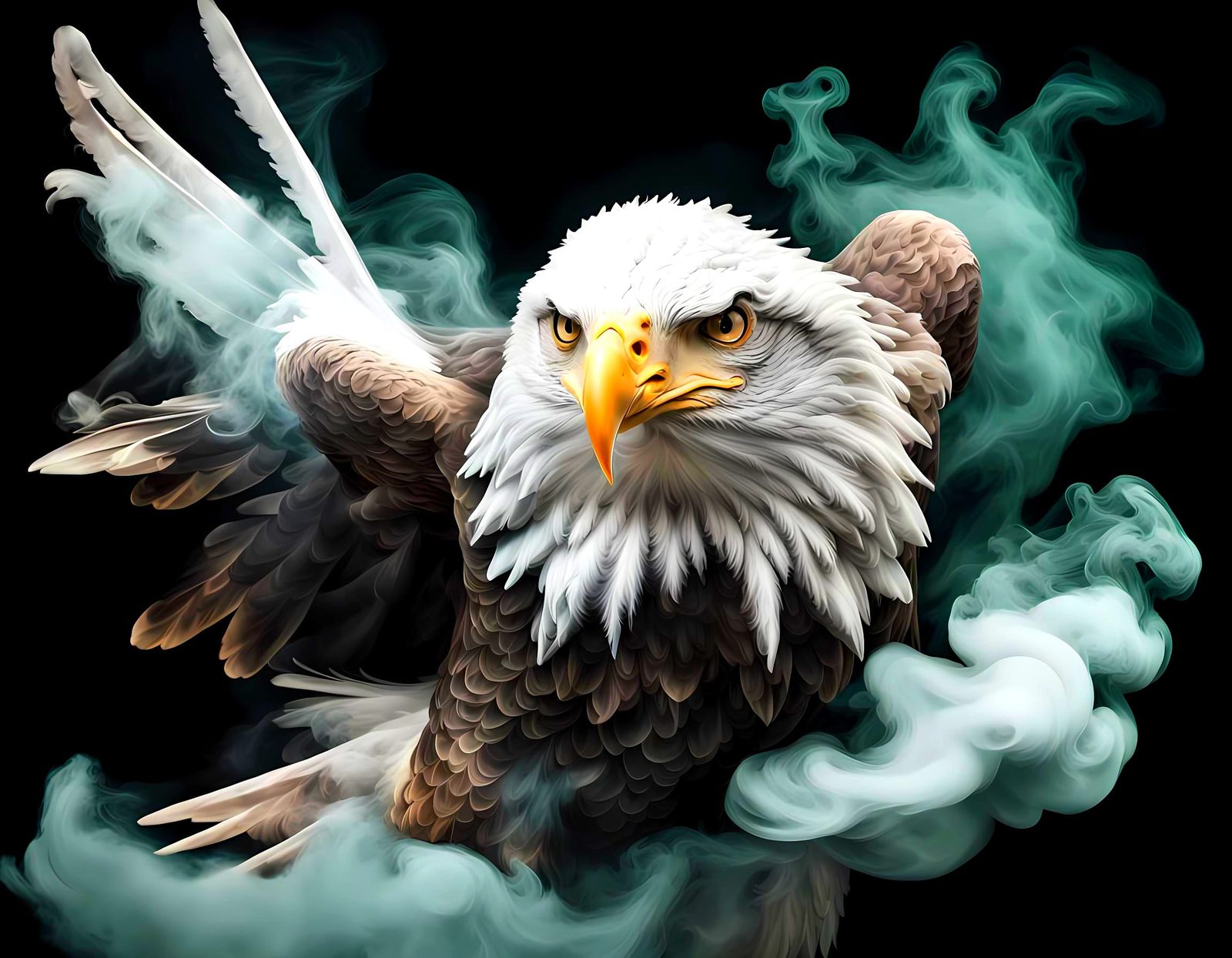 Albino Eagle Cloud in Monochromatic Style