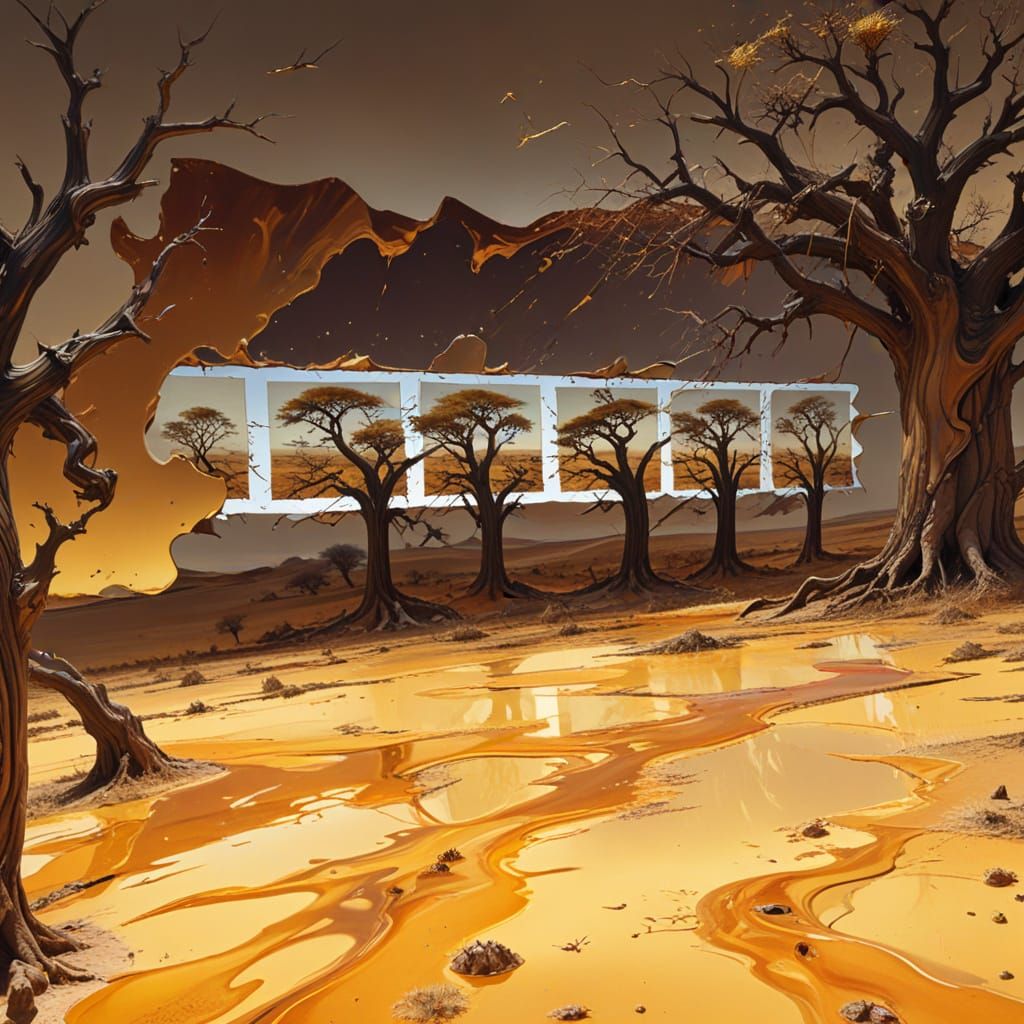 Surreal Savannah Reflected in Infinite Mirror