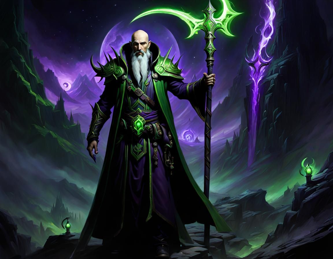 Warlock Masterpiece in World of Warcraft Style