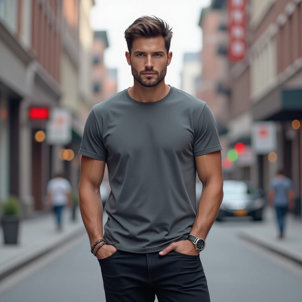 Urban Man in Digital Painting Style