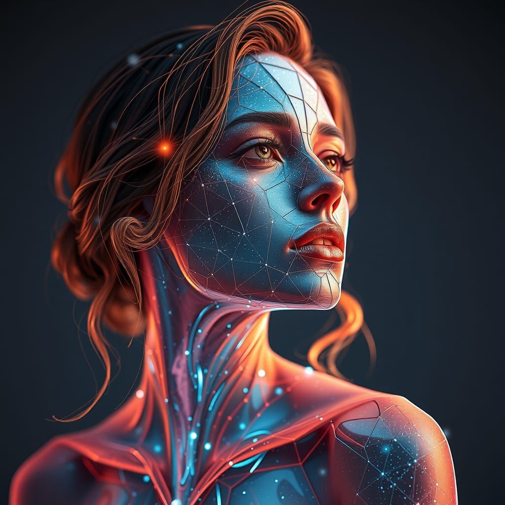 Woman as 3D Lichtenberg Figure with Scotoma