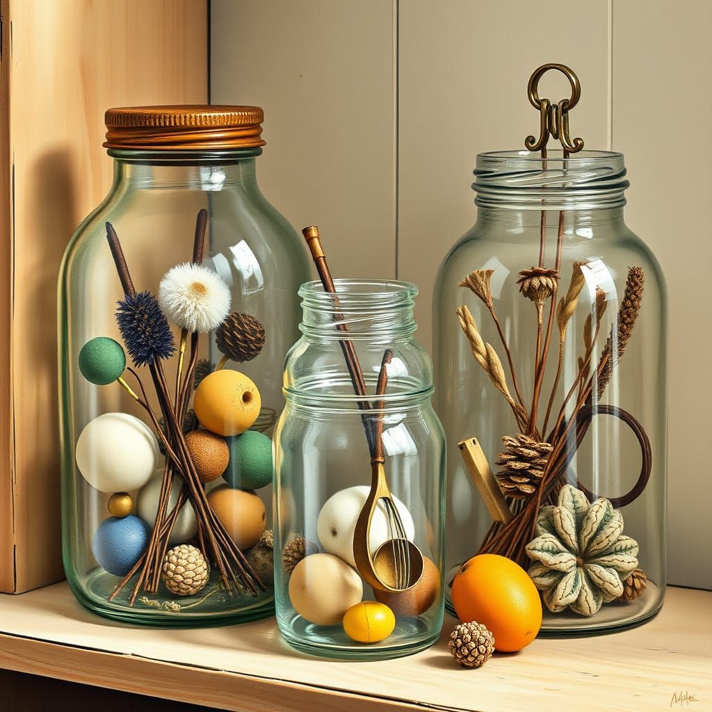 Vintage Whimsy in Antique Jars