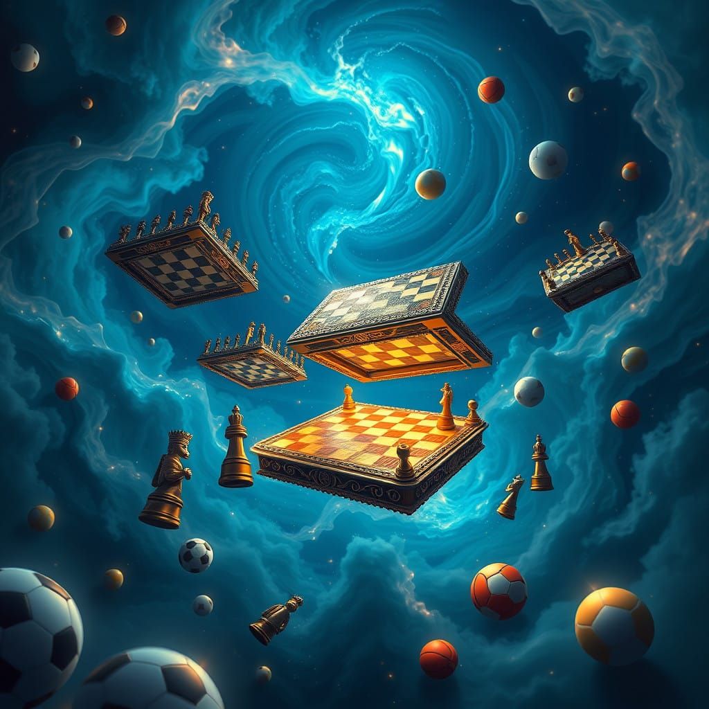 Fantasy Gameboards Dance Under Starry Night Sky