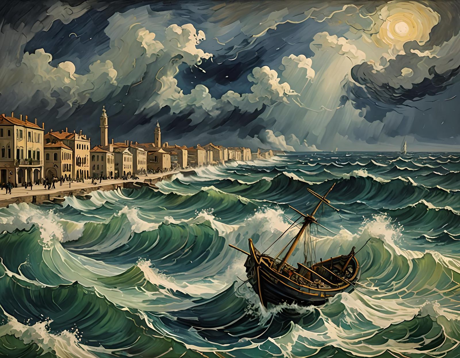 Alexandria in Antiquity: Impressionist Mediterranean Storm