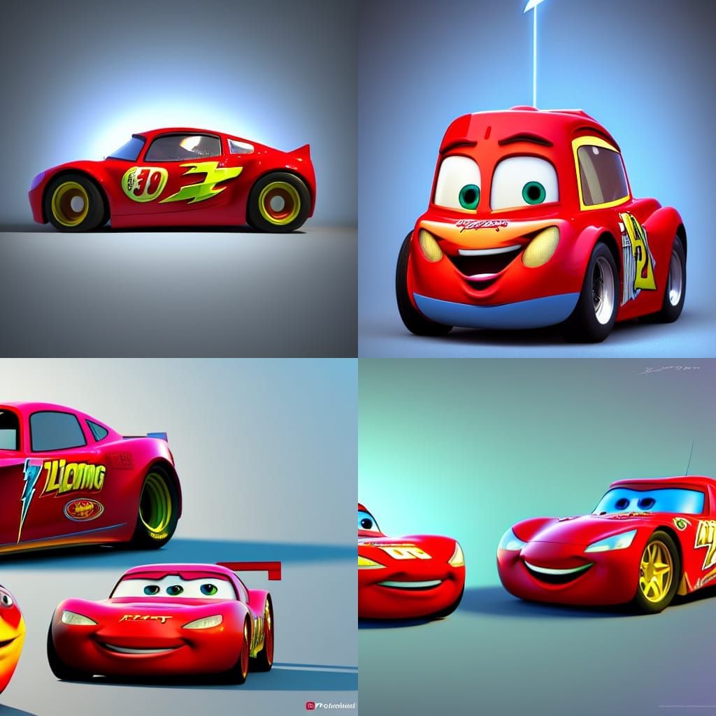 Lightning McQueen: Pixar-Style 3D Digital Art