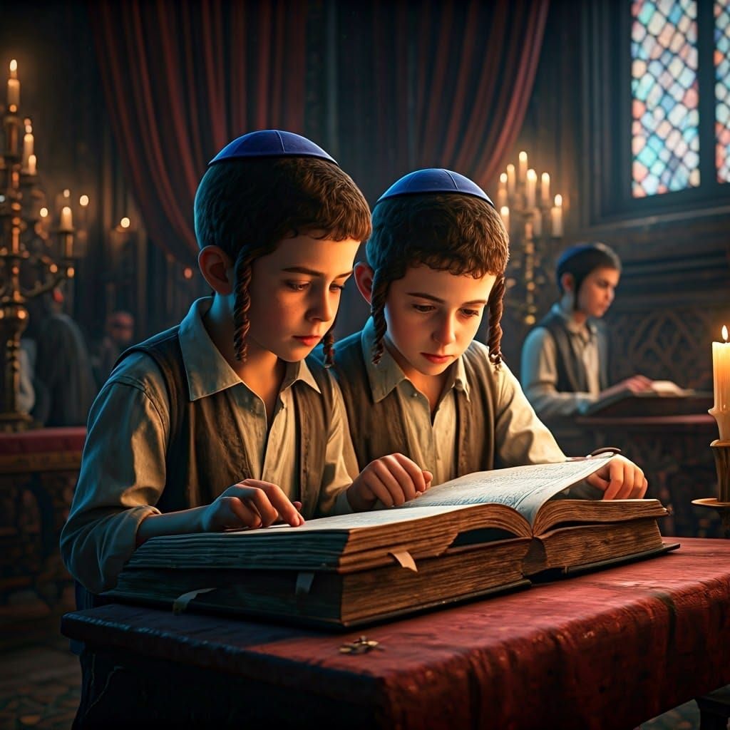 Young Jewish Scholars Study Torah in Majestic, Fantastical S...