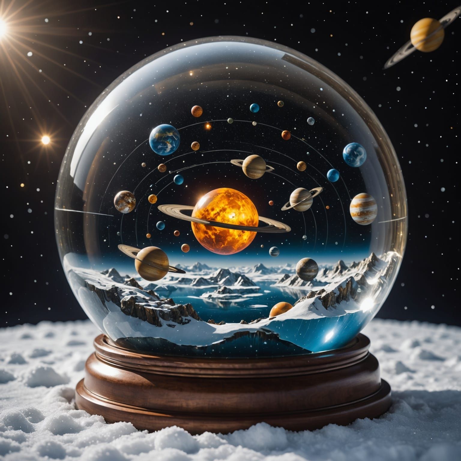 Solar System in a Snow Globe