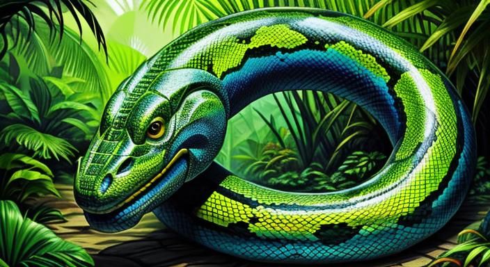 Serpent Human Hybrid in Vibrant Jungle