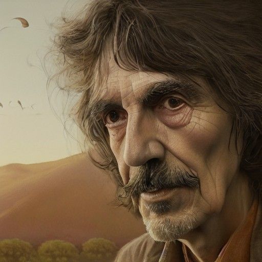 George Harrison Portrait in Hyperdetailed Digital Art