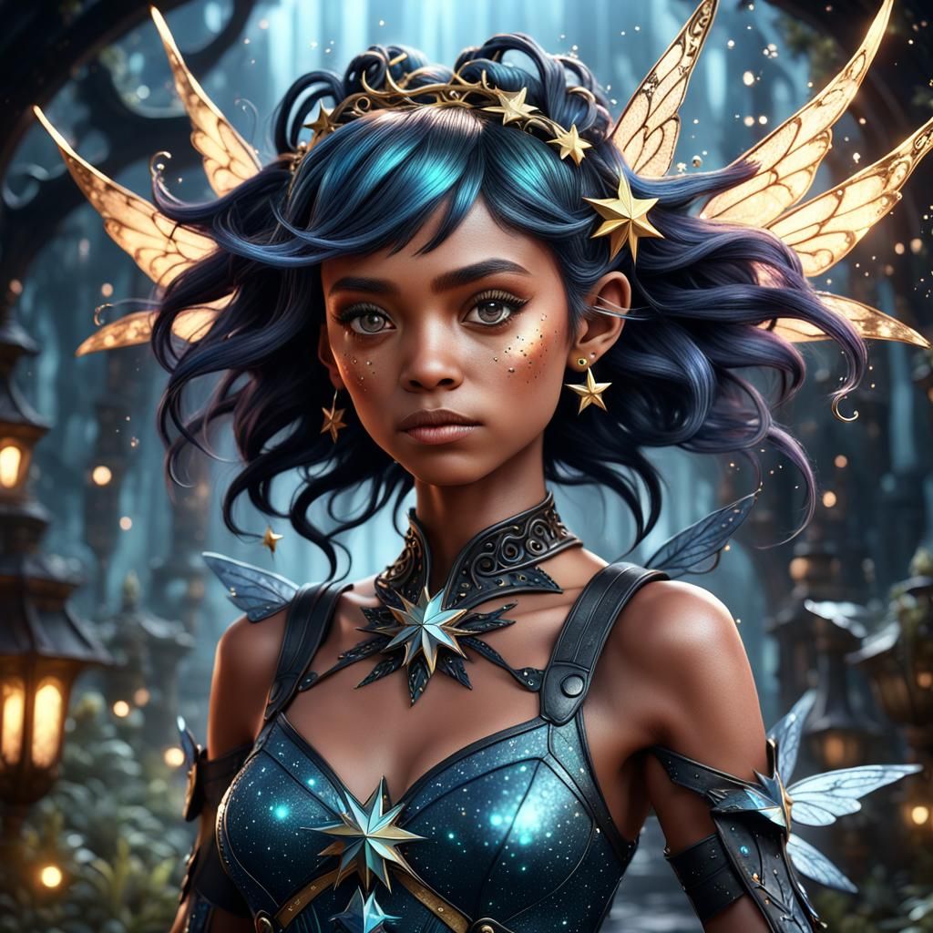 Star Fairy with Star Clips: Fantasy Concept Art