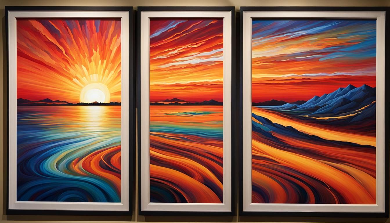 Abstract Triptych: Sunrise, Sunset, Time's Passage