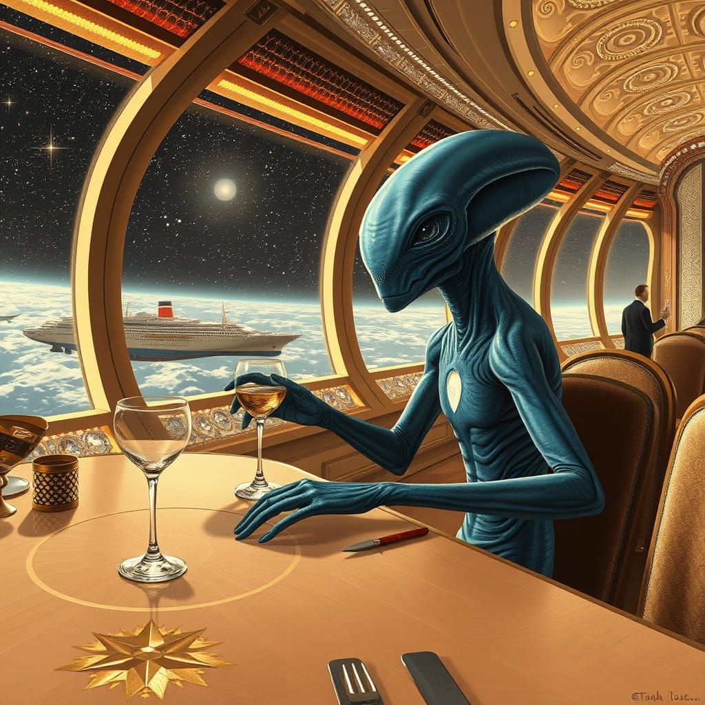 Regal Alien in Spaceport Diner