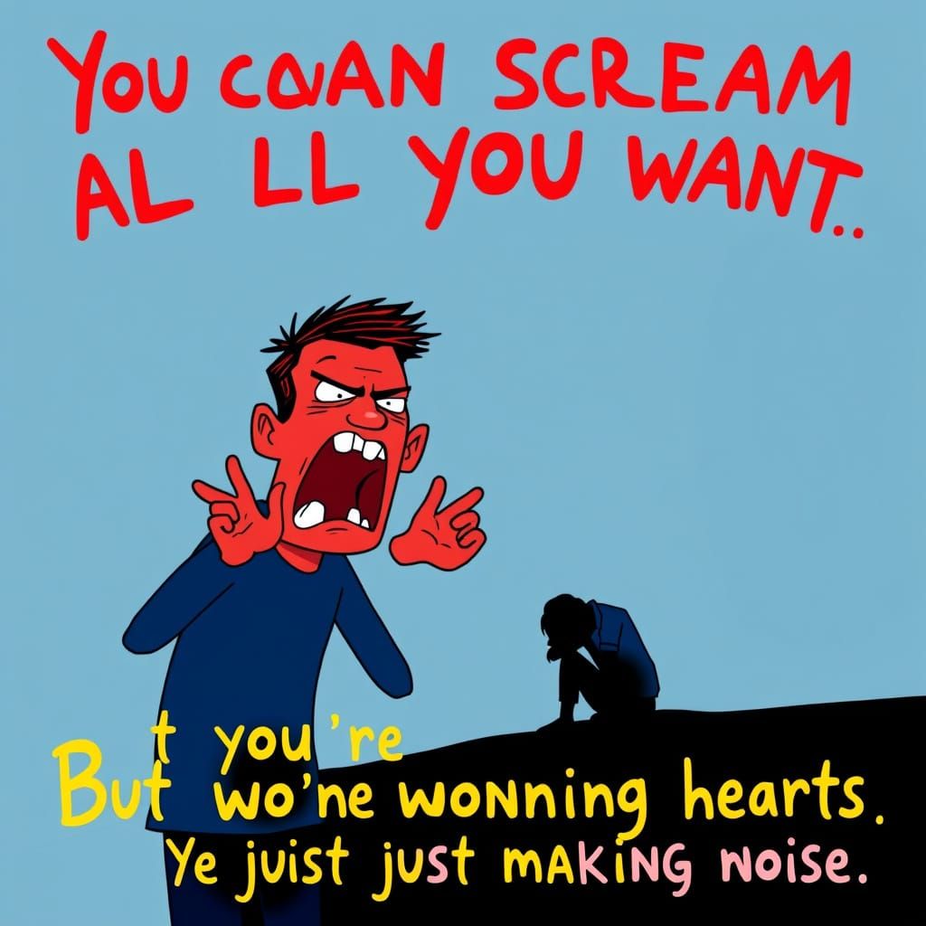 Cartoonish Confrontation with Isolated Melancholy