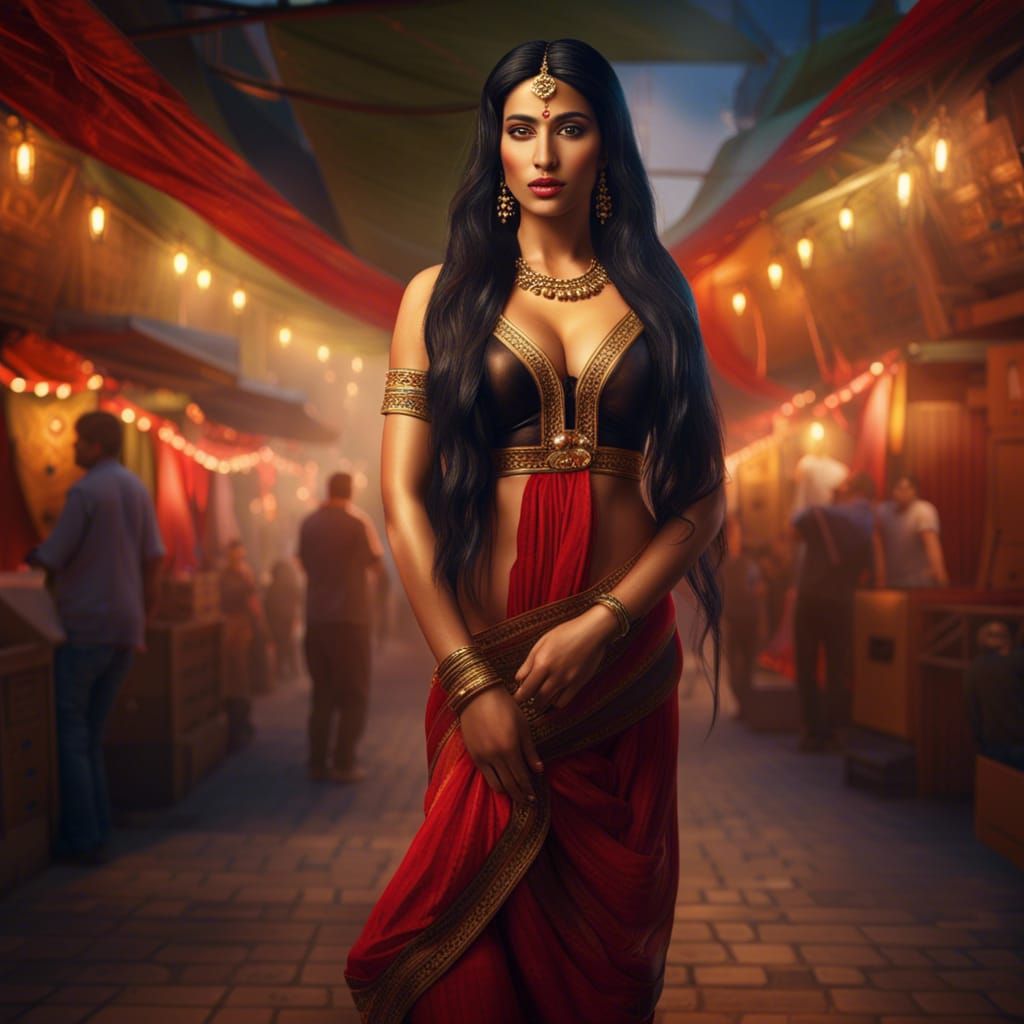 Stunning 8K Photo of Punjabi Woman in Red Saree