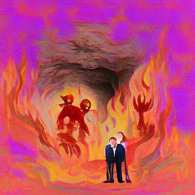 Two Men Trapped in a Hellish Landscape