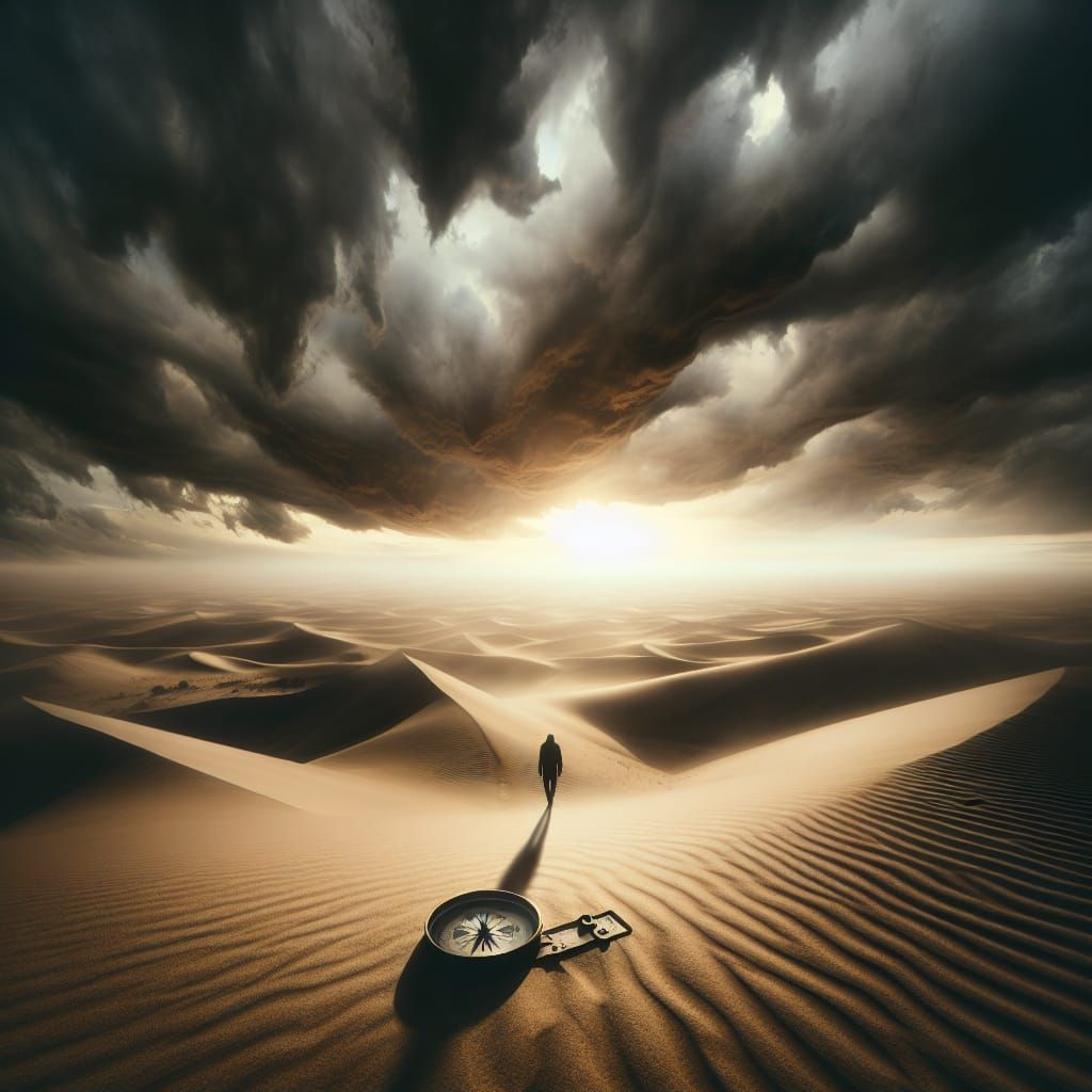 Conceptual Image: Lost in a Barren Desert