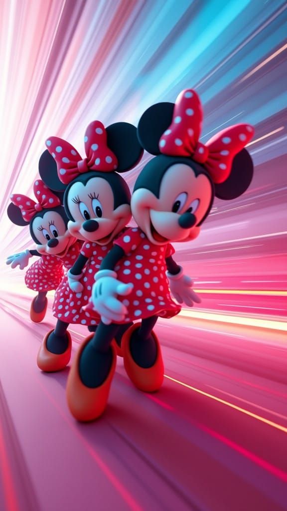 Minnie Mouse in Dynamic Motion