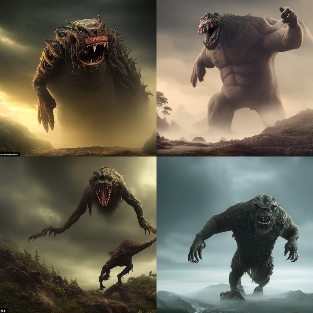 Monster Caught on Camera: Dramatic Digital Painting