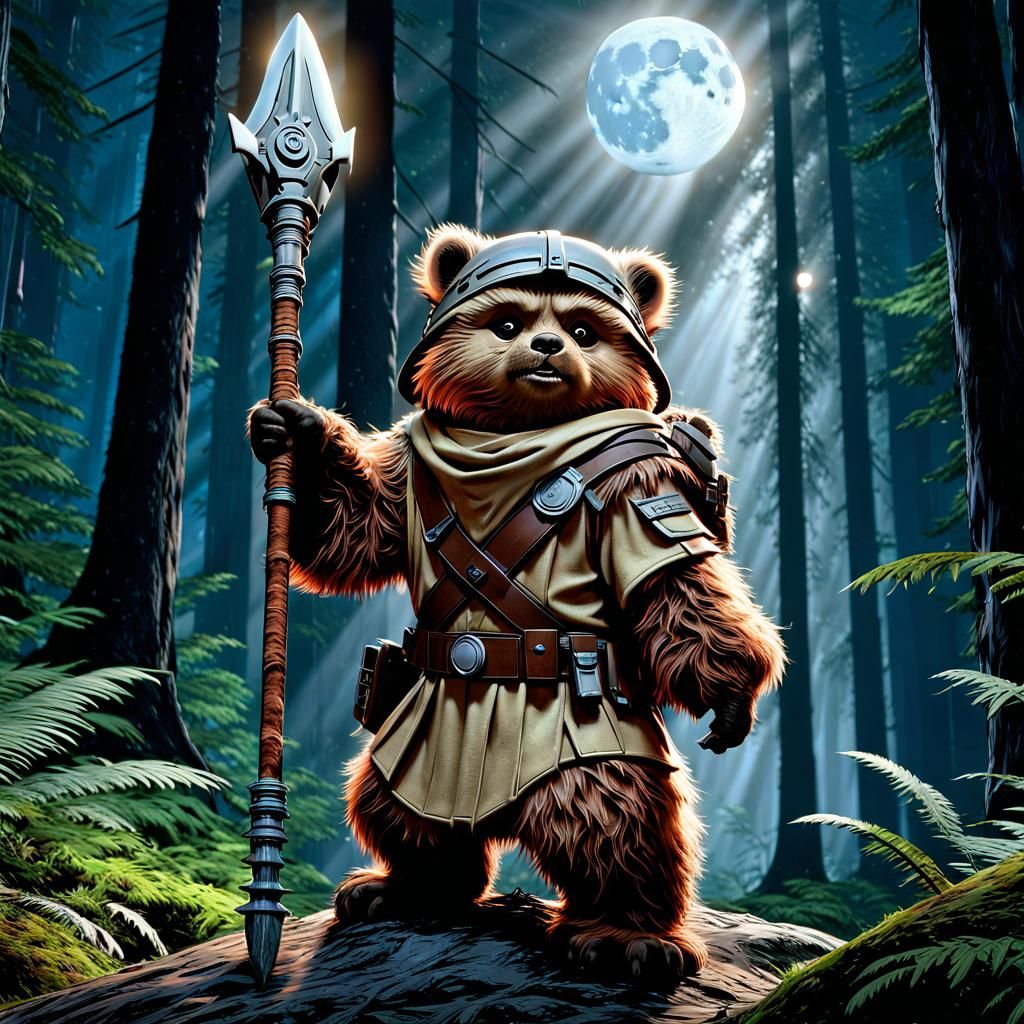 Ewok Warrior on Endor Moon in HDR