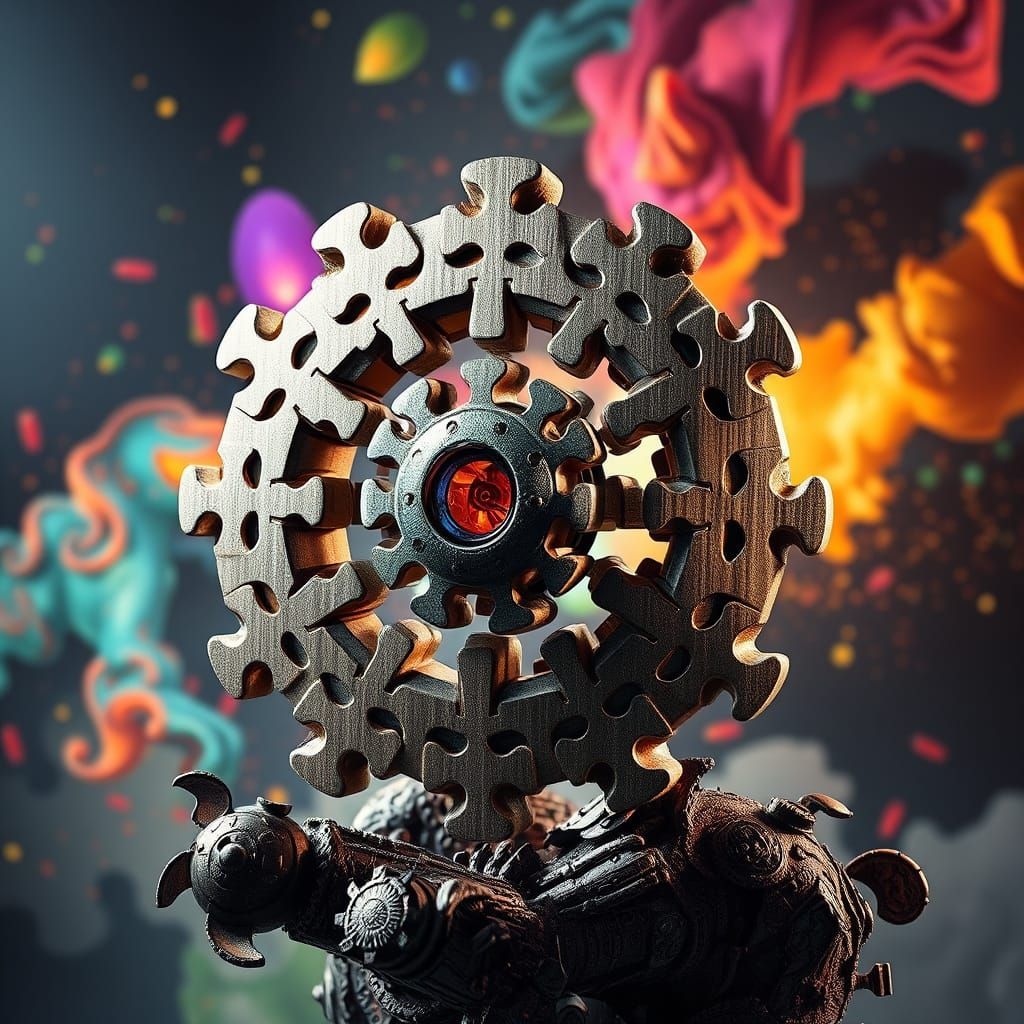 Hyperrealistic 3D Puzzle of Vaelrix Core