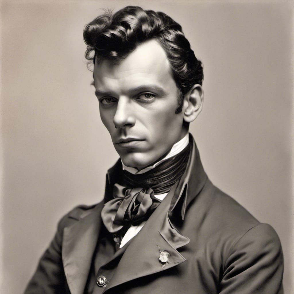 Regency Gentleman with Eyepatch in Neoclassical Style