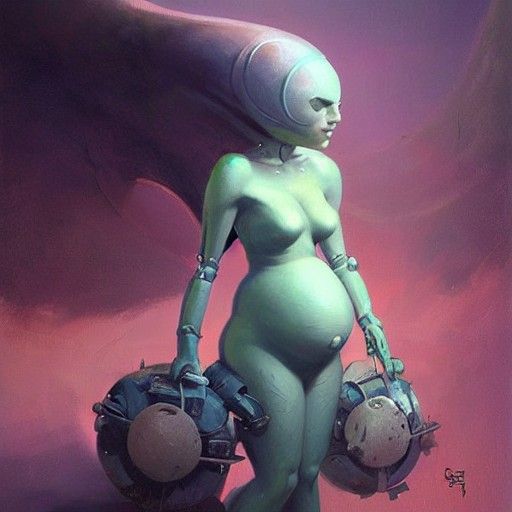 Futuristic Robot Princess in Fantasy Art Style