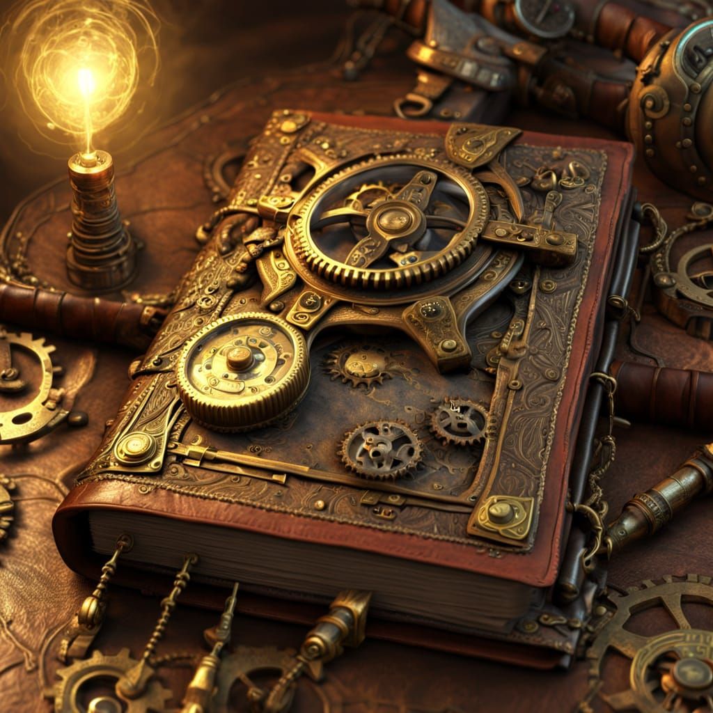 Steampunk Viking Witch Crafts Device with Book