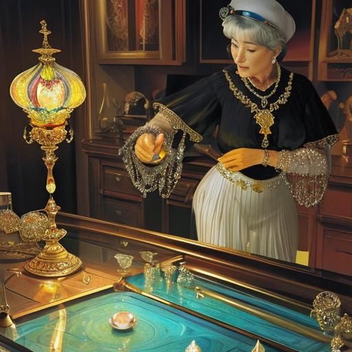 Ornate Writer's Desk in Pre-Raphaelite Style