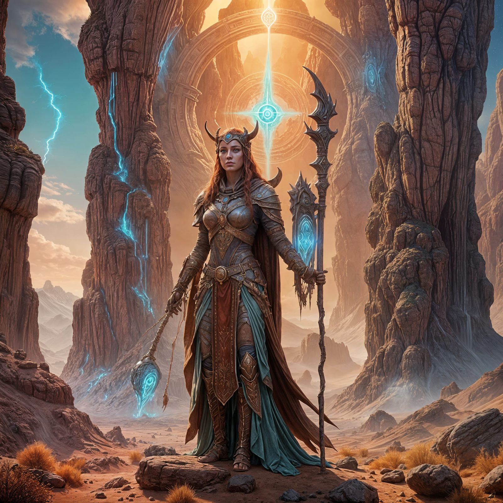 Martian Druid Priestess on Olympus: Fantasy Concept Art