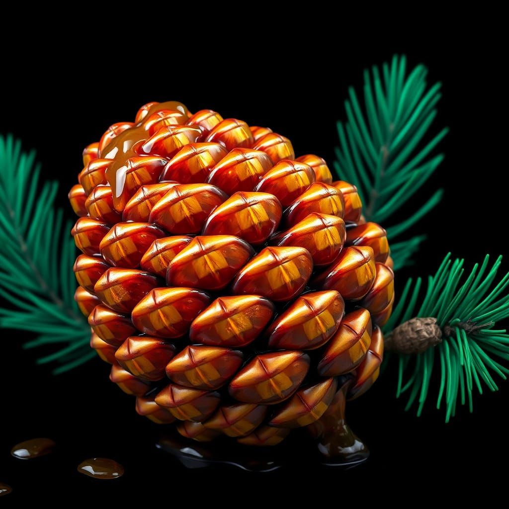 Vibrant Pine Cone Jam in a Fantastical World