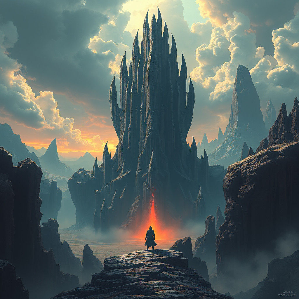 Mystical Giant in a Fantasy Landscape