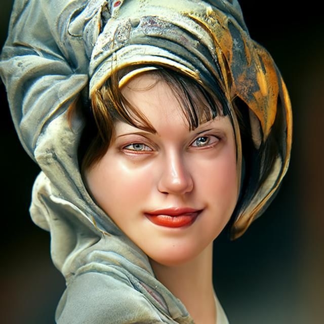 Glamorous Actress in Baroque Portrait Style